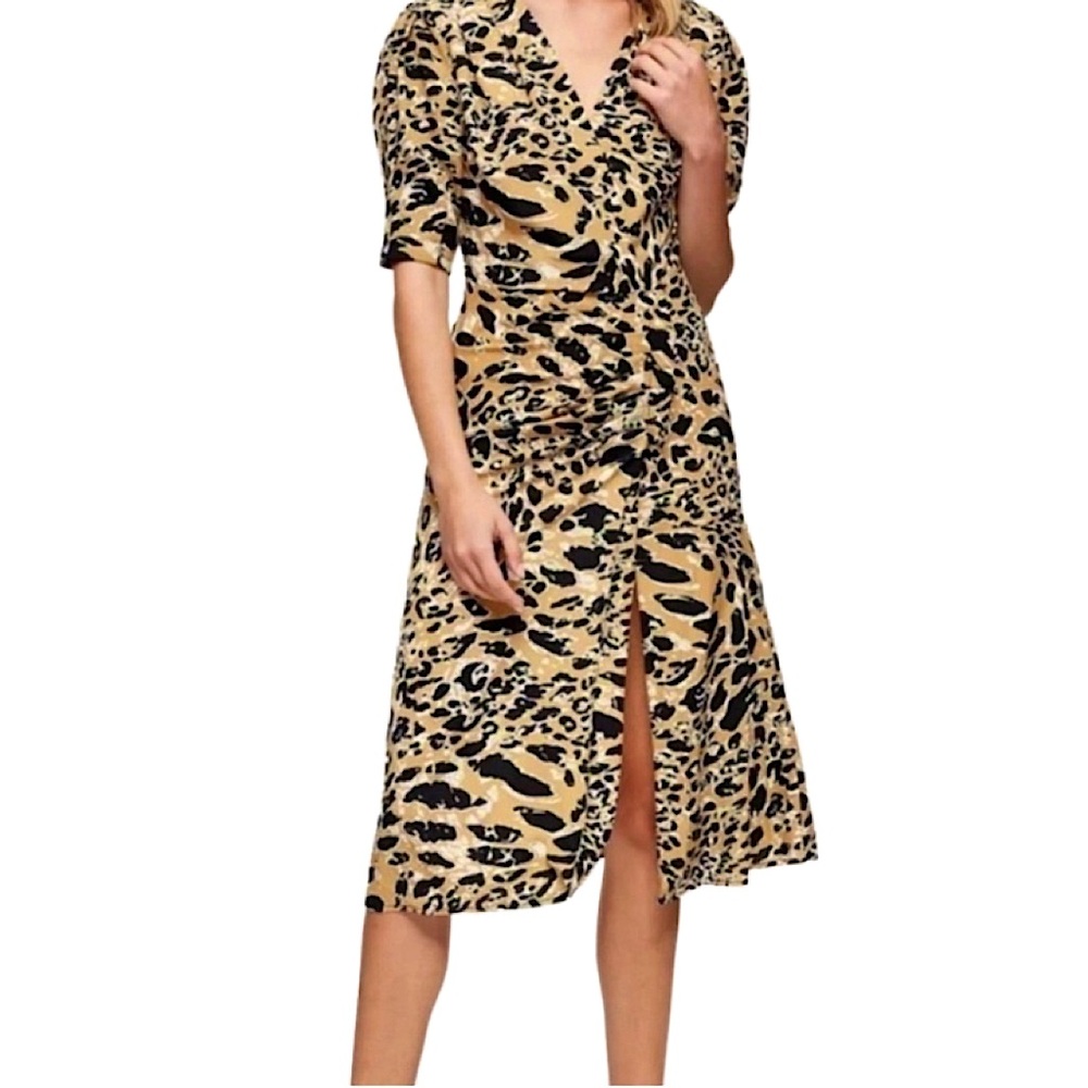 Topshop Leopard Print Wrap Dress, size 4